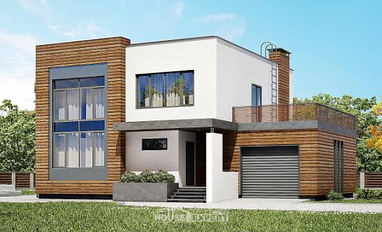 220-003-П Проект двухэтажного дома, гараж, уютный коттедж из газосиликатных блоков Сочи | Проекты домов от House Expert
