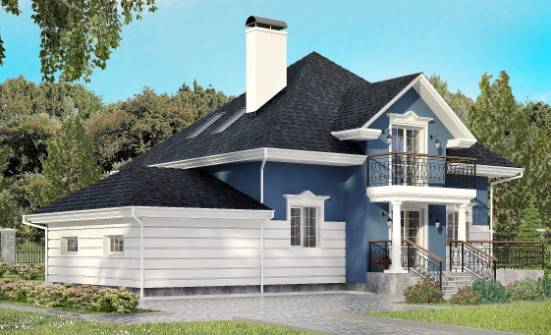 180-002-П Проект двухэтажного дома мансардой и гаражом, средний домик из кирпича Сочи | Проекты домов от House Expert