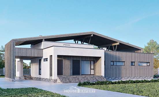 170-011-Л Проект одноэтажного дома, простой домик из кирпича Сочи | Проекты домов от House Expert