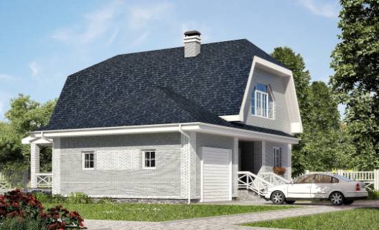 160-006-Л Проект двухэтажного дома с мансардой и гаражом, классический дом из теплоблока Сочи | Проекты домов от House Expert