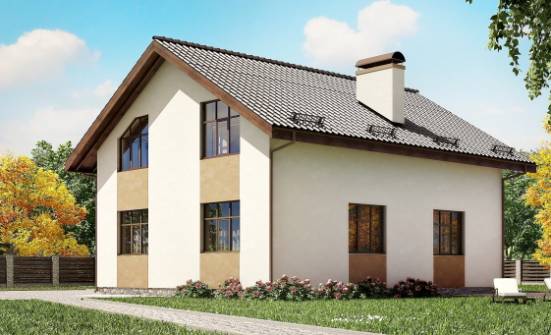 170-002-П Проект двухэтажного дома мансардой, простой загородный дом из газосиликатных блоков Сочи | Проекты домов от House Expert