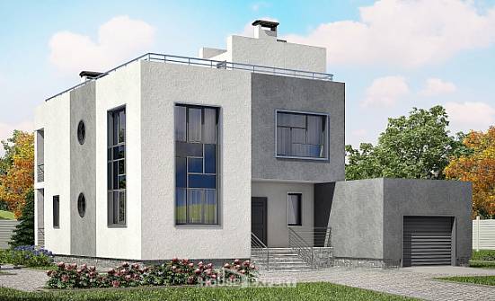 255-001-П Проект двухэтажного дома, гараж, классический домик из поризованных блоков Сочи | Проекты домов от House Expert