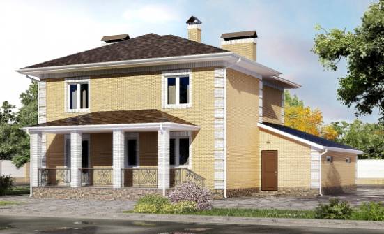 220-006-Л Проект двухэтажного дома, гараж, красивый загородный дом из пеноблока Сочи | Проекты домов от House Expert