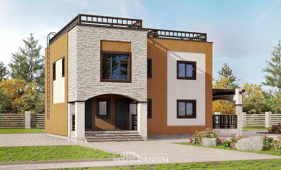 150-010-Л Проект двухэтажного дома, бюджетный коттедж из кирпича Сочи | Проекты домов от House Expert