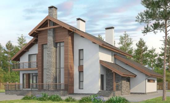270-003-Л Проект двухэтажного дома с мансардой, гараж, красивый загородный дом из поризованных блоков Сочи | Проекты домов от House Expert
