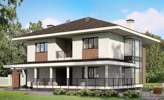 275-002-П Проект двухэтажного дома, гараж, огромный дом из кирпича Сочи | Проекты домов от House Expert