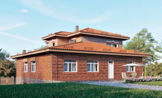380-002-Л Проект трехэтажного дома и гаражом, современный дом из кирпича Сочи | Проекты домов от House Expert