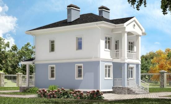 120-001-П Проект двухэтажного дома, красивый загородный дом из поризованных блоков Сочи | Проекты домов от House Expert