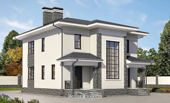 155-011-П Проект двухэтажного дома, доступный дом из пеноблока Сочи | Проекты домов от House Expert