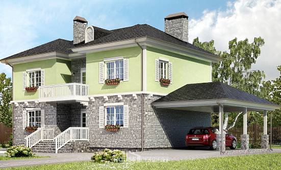 155-006-П Проект двухэтажного дома, гараж, экономичный коттедж из керамзитобетонных блоков Сочи | Проекты домов от House Expert