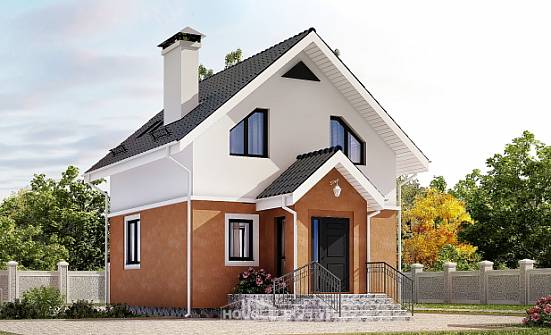 070-001-Л Проект двухэтажного дома с мансардным этажом, красивый загородный дом из блока Сочи | Проекты домов от House Expert