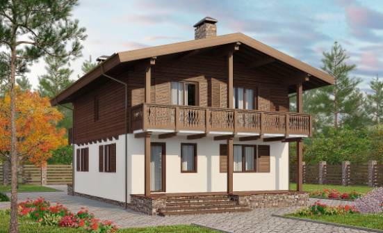 150-016-Л Проект двухэтажного дома с мансардой, доступный коттедж из поризованных блоков Сочи | Проекты домов от House Expert
