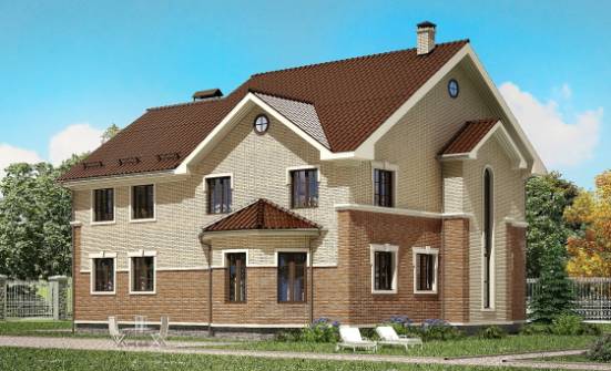 300-004-Л Проект двухэтажного дома, большой коттедж из блока Сочи | Проекты домов от House Expert