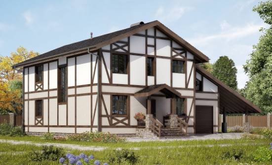 250-002-П Проект двухэтажного дома мансардный этаж, гараж, классический дом из кирпича Сочи | Проекты домов от House Expert