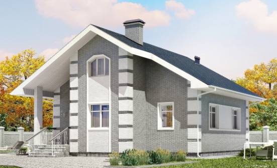 115-001-Л Проект двухэтажного дома с мансардой, простой коттедж из газобетона Сочи | Проекты домов от House Expert