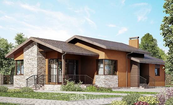 130-007-П Проект одноэтажного дома, экономичный загородный дом из арболита Сочи | Проекты домов от House Expert