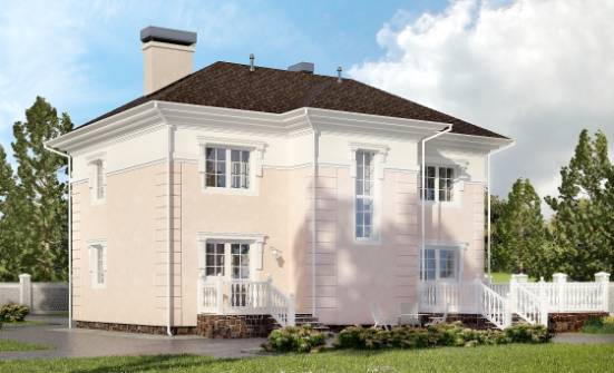 155-005-Л Проект двухэтажного дома, скромный загородный дом из блока Сочи | Проекты домов от House Expert