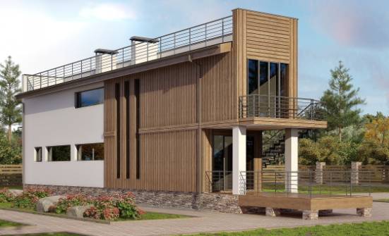 100-003-Л Проект двухэтажного дома, недорогой домик из блока Сочи | Проекты домов от House Expert