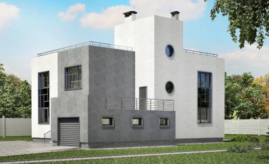 255-001-П Проект двухэтажного дома, гараж, классический домик из поризованных блоков Сочи | Проекты домов от House Expert