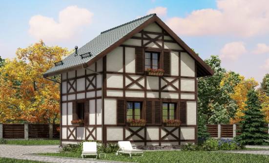 060-002-П Проект двухэтажного дома мансардой, махонький коттедж из дерева Сочи | Проекты домов от House Expert