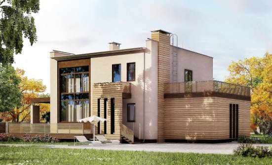 220-003-Л Проект двухэтажного дома и гаражом, красивый дом из газосиликатных блоков Сочи | Проекты домов от House Expert