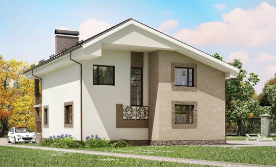 210-003-П Проект двухэтажного дома мансардой, уютный дом из поризованных блоков Сочи | Проекты домов от House Expert