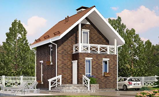 045-001-Л Проект двухэтажного дома мансардный этаж, простой дом из керамзитобетонных блоков Сочи | Проекты домов от House Expert