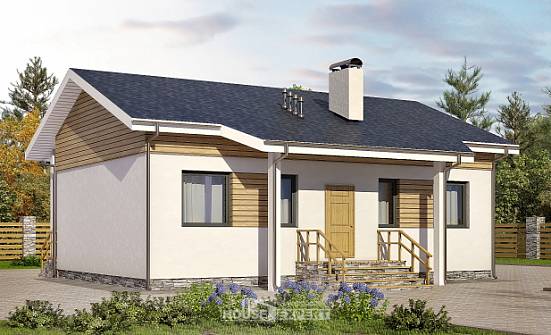 080-004-П Проект одноэтажного дома, недорогой коттедж из пеноблока Сочи | Проекты домов от House Expert
