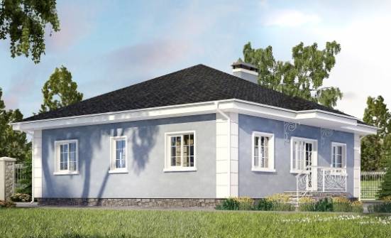 100-001-П Проект одноэтажного дома, недорогой коттедж из арболита Сочи | Проекты домов от House Expert