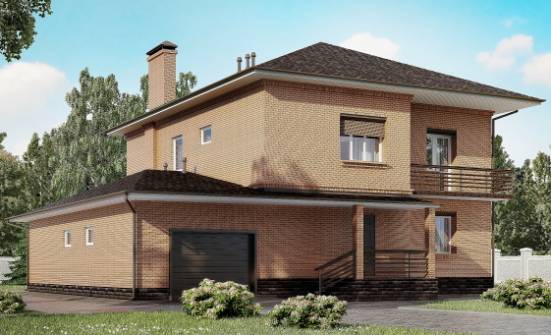 245-003-Л Проект двухэтажного дома, гараж, уютный коттедж из кирпича Сочи | Проекты домов от House Expert
