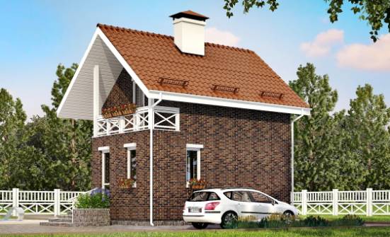 045-001-Л Проект двухэтажного дома мансардный этаж, простой дом из керамзитобетонных блоков Сочи | Проекты домов от House Expert