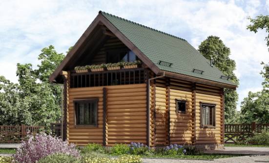 080-003-П Проект двухэтажного дома с мансардой, уютный дом из дерева Сочи | Проекты домов от House Expert
