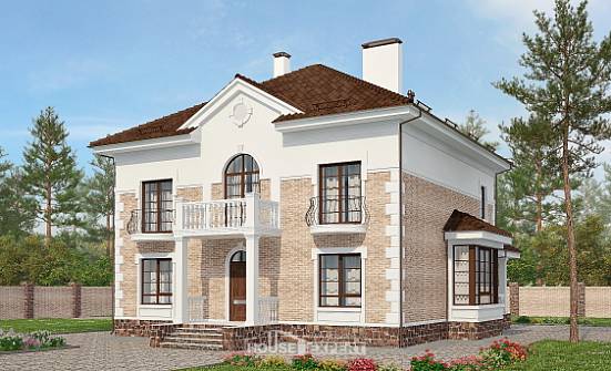220-008-П Проект двухэтажного дома, классический загородный дом из кирпича Сочи | Проекты домов от House Expert