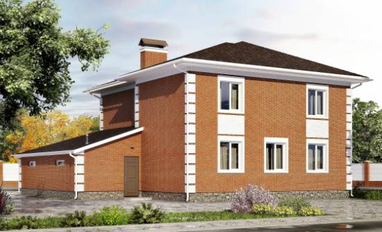 220-004-Л Проект двухэтажного дома, гараж, средний загородный дом из кирпича Сочи | Проекты домов от House Expert