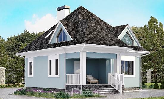 110-001-Л Проект двухэтажного дома мансардой, скромный домик из блока Сочи | Проекты домов от House Expert
