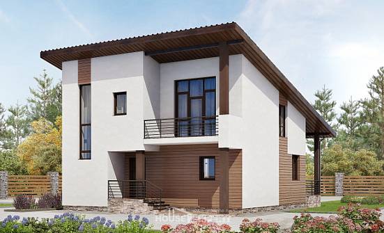 140-005-П Проект двухэтажного дома с мансардой, экономичный дом из теплоблока Сочи | Проекты домов от House Expert