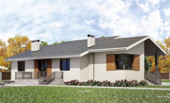 135-002-П Проект одноэтажного дома, гараж, скромный домик из керамзитобетонных блоков Сочи | Проекты домов от House Expert