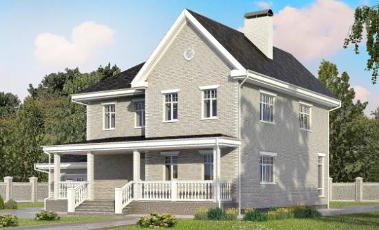 190-001-Л Проект двухэтажного дома и гаражом, современный загородный дом из кирпича Сочи | Проекты домов от House Expert