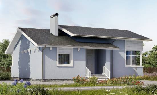 110-003-Л Проект одноэтажного дома, компактный домик из газосиликатных блоков Сочи | Проекты одноэтажных домов от House Expert