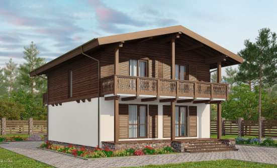 150-016-Л Проект двухэтажного дома с мансардой, доступный коттедж из поризованных блоков Сочи | Проекты домов от House Expert