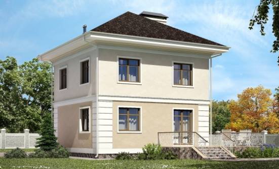 090-003-Л Проект двухэтажного дома, небольшой коттедж из теплоблока Сочи | Проекты домов от House Expert
