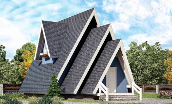 100-002-П Проект двухэтажного дома мансардный этаж, современный домик из бревен Сочи | Проекты домов от House Expert