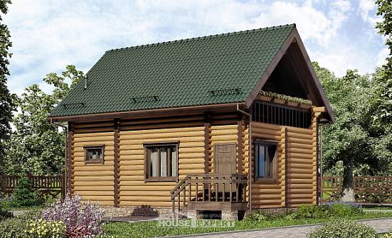 080-003-П Проект двухэтажного дома с мансардой, уютный дом из дерева Сочи | Проекты домов от House Expert