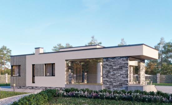 175-001-Л Проект одноэтажного дома, скромный загородный дом из пеноблока Сочи | Проекты одноэтажных домов от House Expert