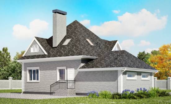 135-001-Л Проект двухэтажного дома с мансардой и гаражом, бюджетный дом из кирпича Сочи | Проекты домов от House Expert