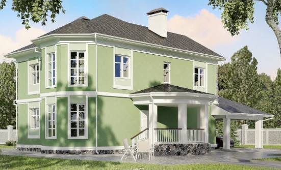 170-001-Л Проект двухэтажного дома, гараж, бюджетный коттедж из керамзитобетонных блоков Сочи | Проекты домов от House Expert