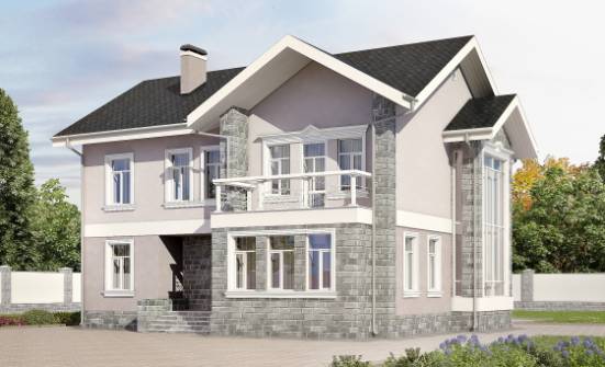 170-008-П Проект двухэтажного дома, бюджетный загородный дом из поризованных блоков Сочи | Проекты домов от House Expert