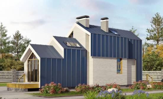 060-006-П Проект двухэтажного дома с мансардой, красивый загородный дом из пеноблока Сочи | Проекты домов от House Expert