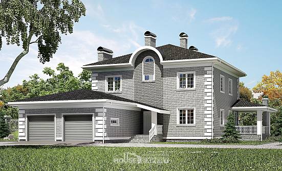 245-004-Л Проект двухэтажного дома и гаражом, классический домик из кирпича Сочи | Проекты домов от House Expert