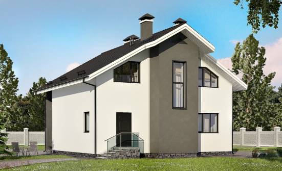 150-005-Л Проект двухэтажного дома мансардой, современный дом из твинблока Сочи | Проекты домов от House Expert